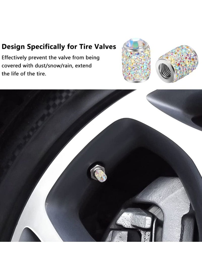 Y&D SYOSI 4 Pcs Tire Stem Valve Caps, Shinny Rhinestone Cap Bling Crystal Caps Universal Car for Cars, SUVs, Trucks, Motorcycles and Bicycles  - Image 2