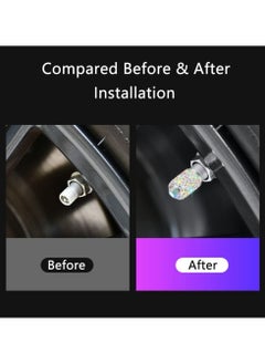 Y&D SYOSI 4 Pcs Tire Stem Valve Caps, Shinny Rhinestone Cap Bling Crystal Caps Universal Car for Cars, SUVs, Trucks, Motorcycles and Bicycles  - Image 3