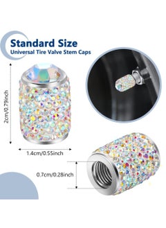 Y&D SYOSI 4 Pcs Tire Stem Valve Caps, Shinny Rhinestone Cap Bling Crystal Caps Universal Car for Cars, SUVs, Trucks, Motorcycles and Bicycles  - Image 4