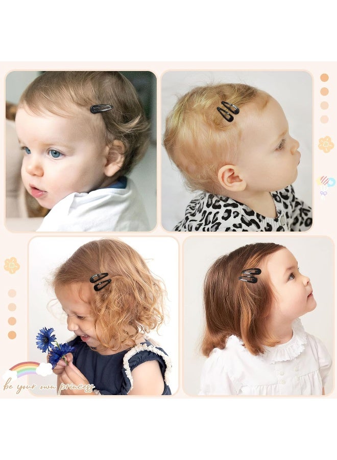 BBgifts مشابك شعر سوداء BBGifts 1 إنش، 60 قطعة مشابك صغيرة للفتيات الصغيرات، مشابك شعر ملونة بحجم 3 سم للأطفال، إكسسوارات شعر للأطفال - Image 2