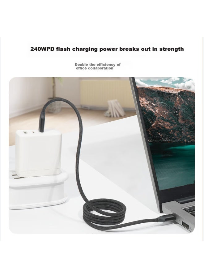 JD.com Jd Jingzao Magnetic Absorption Data Cable Type-c Apple 16/15 Charging Cable Dual Head Pd 240w Fast Charge Car 1 Meter Suitable For Apple Tablets Laptops Huawei Starry Black - Image 2