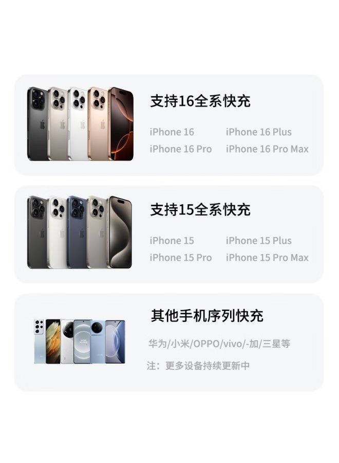 JD.com Jd Jingzao Magnetic Absorption Data Cable Type-c Apple 16/15 Charging Cable Dual Head Pd 240w Fast Charge Car 1 Meter Suitable For Apple Tablets Laptops Huawei Starry Black - Image 3