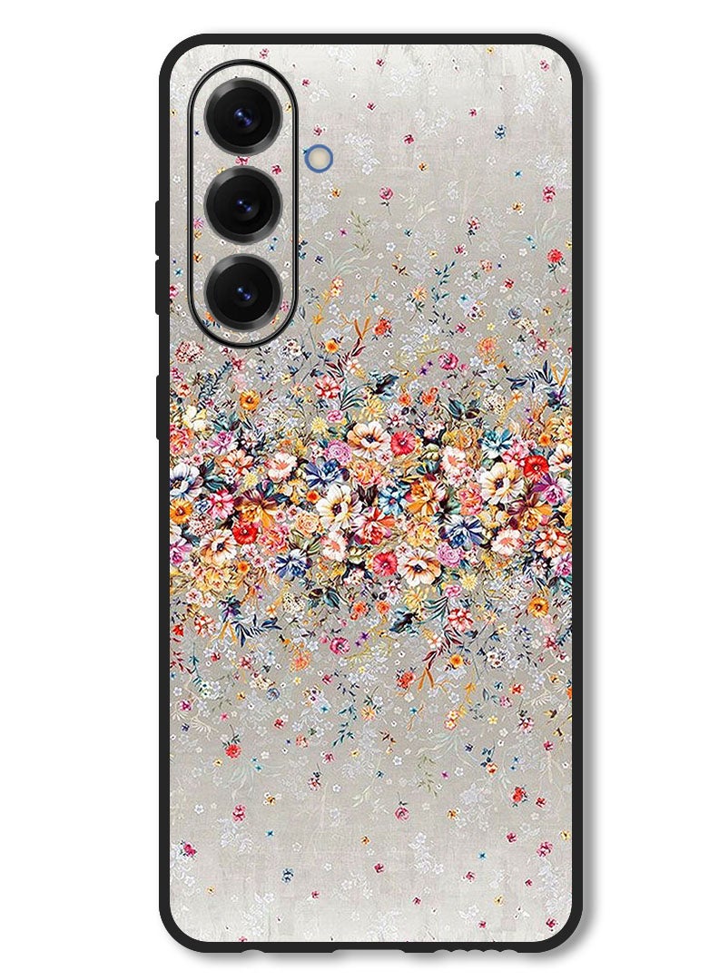 Theodor Case Compatible with Samsung Galaxy S25 FE 6.7 Inch Protection Shockproof Bumper Cover Small Flowers Abstract Art - Image 1