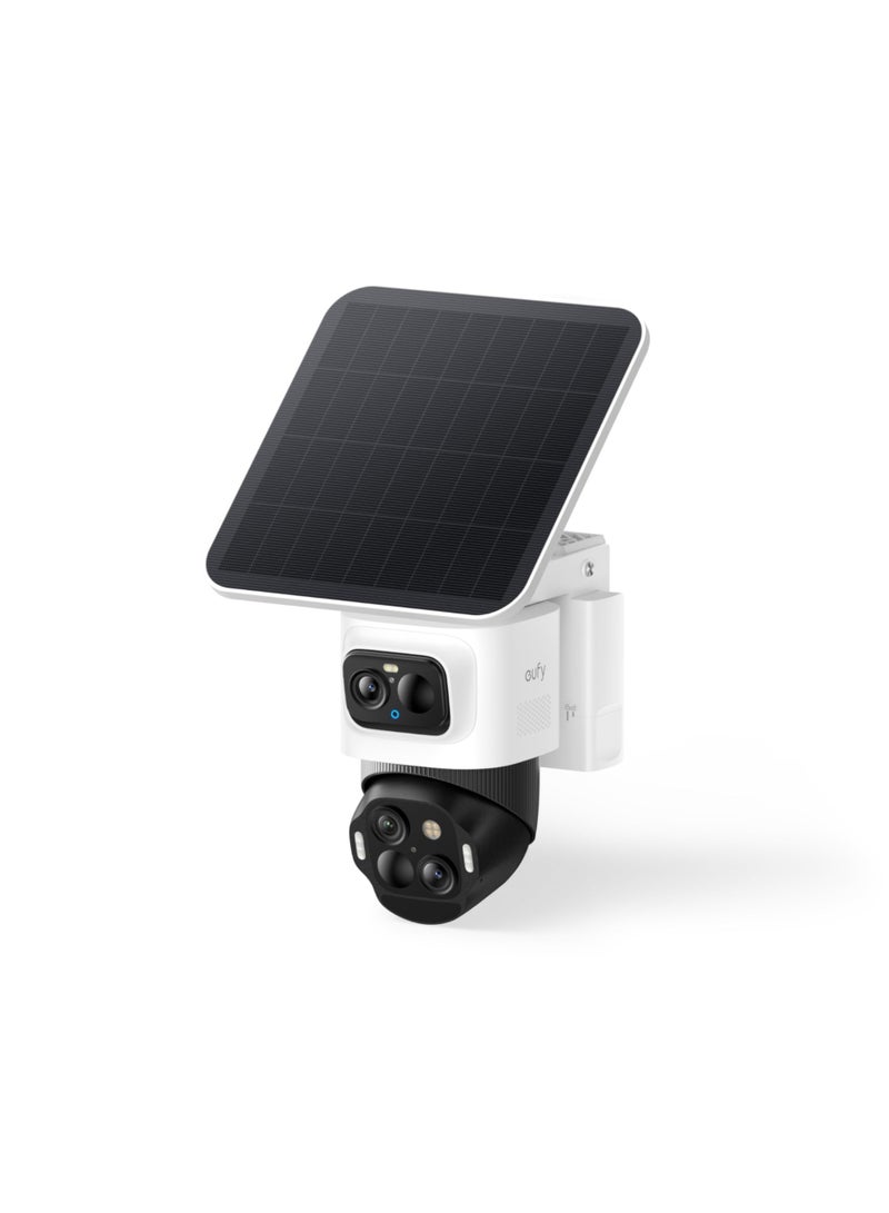 eufy Security eufyCam S4, Solar Security Camera Wireless Outdoor, Triple-Lens Bullet-PTZ Cam, 4K UHD, 360° Pan and Tilt, Auto Track, 8× Hybrid Zoom, Colour Night Vision, Compatible with HomeBase S380