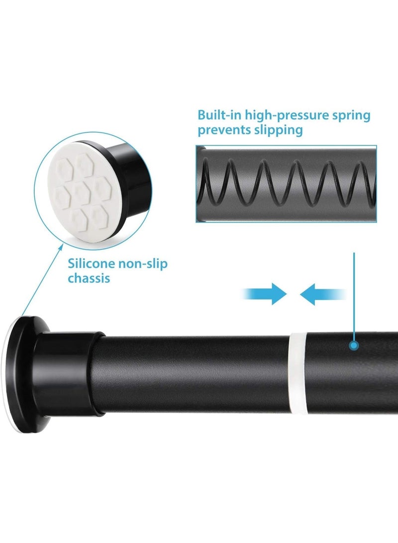 يوڠام قضيب ستارة قابل للتمدد بآلية الشد – قضيب ستارة نابضي قابل للتعديل بدون حفر، مصنوع من الفولاذ المقاوم للصدأ، سهل التركيب، غير قابل للصدأ، يمكن استخدامه كعلاقة ملابس في الخزانة أو المطبخ - Image 3