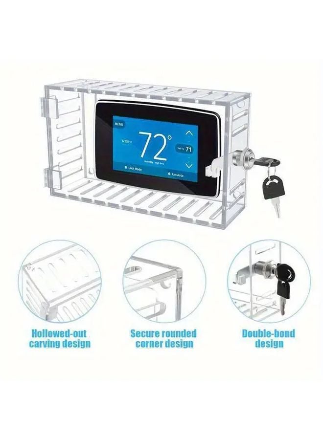 Transparent Thermostat Lock Box Acrylic Security Cover For Wall Air Conditioner - Image 4
