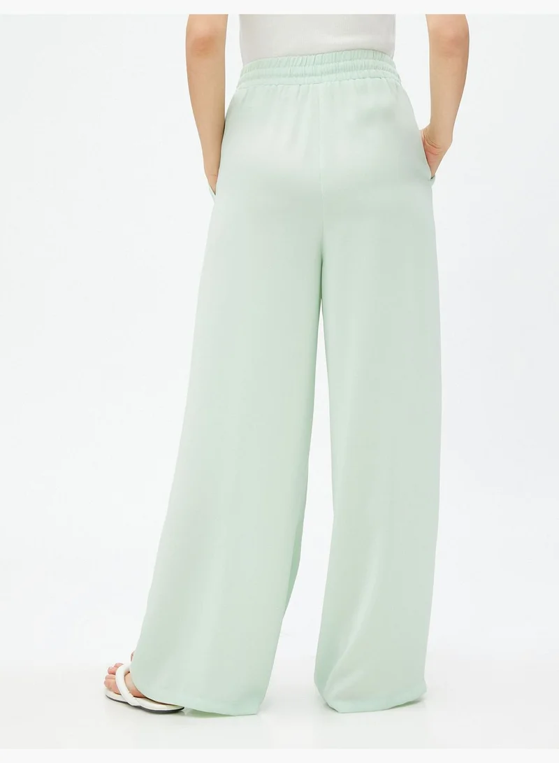 KOTON Drawstring Pocket Wide Leg Trousers