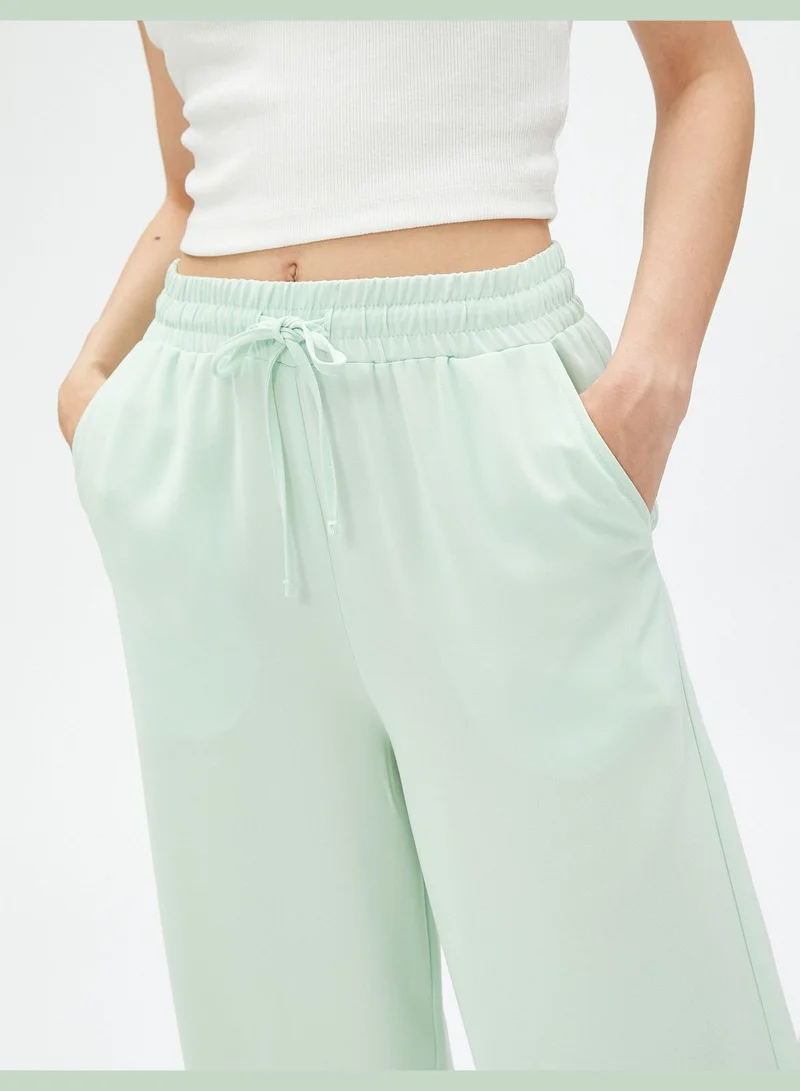 KOTON Drawstring Pocket Wide Leg Trousers