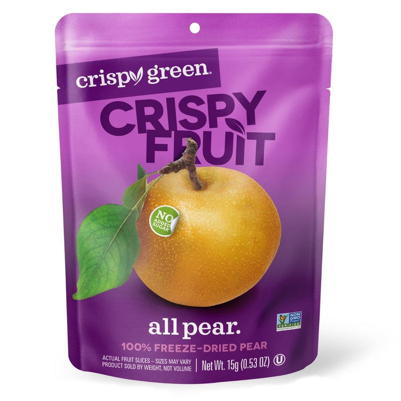 Crispy Green Natural Freeze-Dried Fruit, Pear Single-Serve, No Sugar Added, 0.53 Ounce (Pack of 12) - Image 1