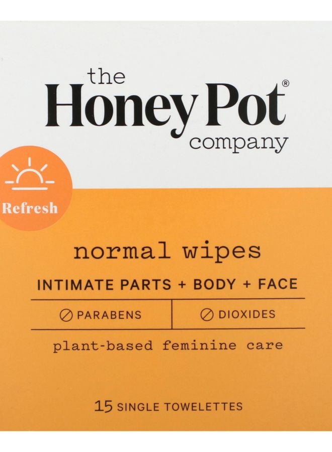 the Honey Pot company Normal Wipes 15 Single Towelettes