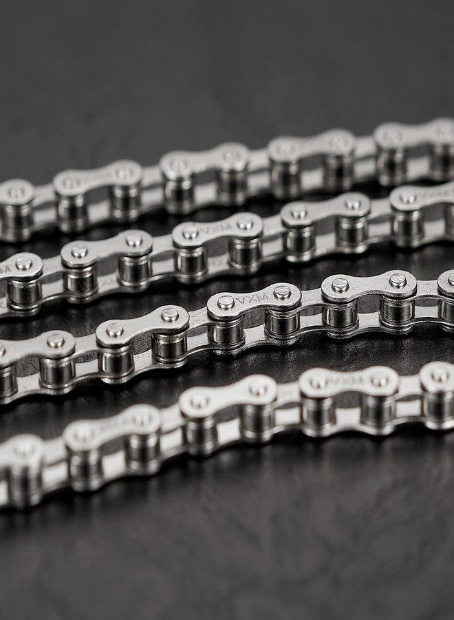 YBEKI 1-Speed Bike Chain 1/2" x 1/8" 114L – Military-Grade Silver Plated Chain with 3 QuickLinks | 11,000 PSI Tensile Strength & US Winter-Proof | Shimano/SRAM Compatible | Tool-Free 90-Second Install - Image 5