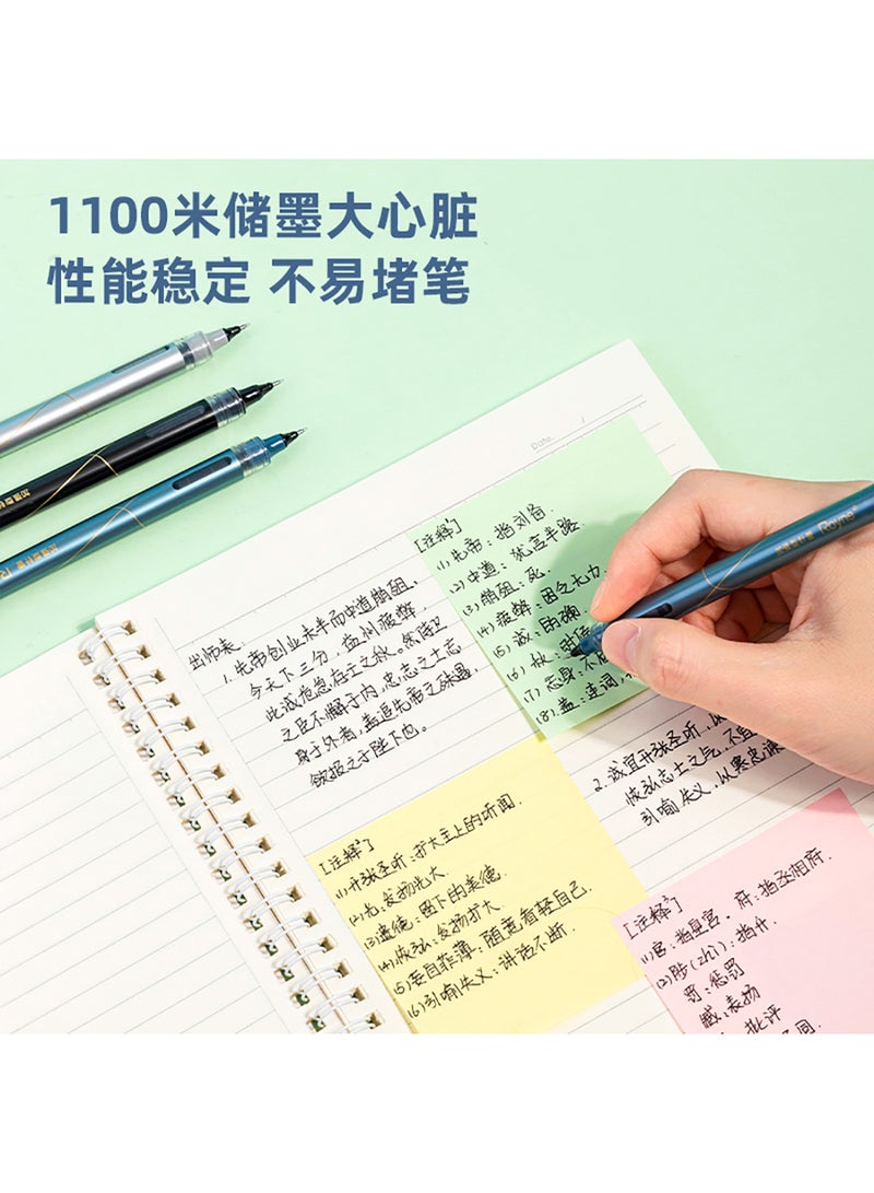 Deli Black Rollerball Pen 0.5mm , 3 Colors , Smooth Writing for Note Taking , Journaling , Drawing , Pack of 12 Pens  - Image 4