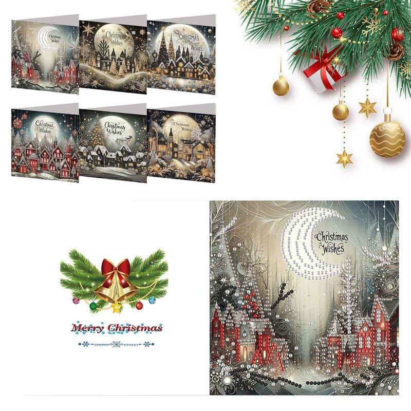 6-piece delivery package, creative diamond design series, Christmas card cover, blessing gift, in stock. - Image 2
