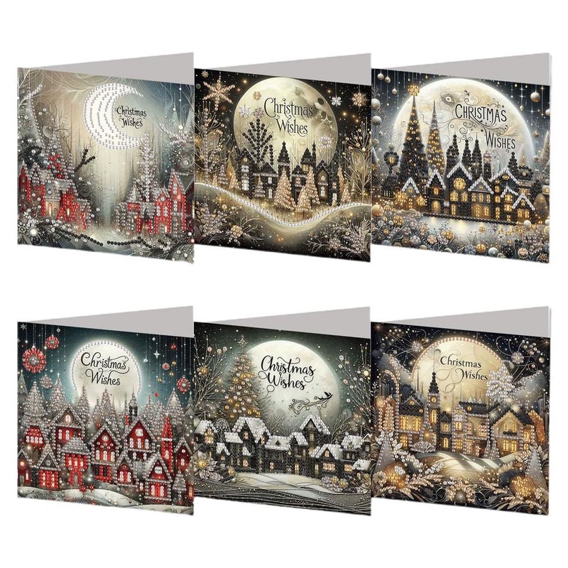 6-piece delivery package, creative diamond design series, Christmas card cover, blessing gift, in stock. - Image 1