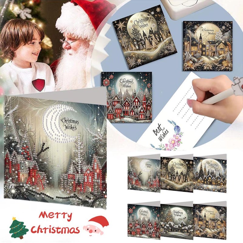 6-piece delivery package, creative diamond design series, Christmas card cover, blessing gift, in stock. - Image 4