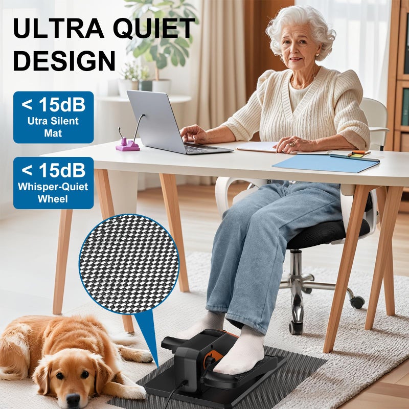 VIVURN-018 Under Desk Elliptical 12 Speed 5 Modes Mini Motorized Leg Exerciser While Sitting for Seniors As Seen on TV with Non-Slip Mat Quiet & Portable Electric Pedal Exerciser for Home and Office - Image 2