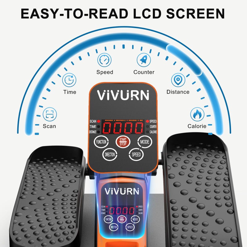 VIVURN-018 Under Desk Elliptical 12 Speed 5 Modes Mini Motorized Leg Exerciser While Sitting for Seniors As Seen on TV with Non-Slip Mat Quiet & Portable Electric Pedal Exerciser for Home and Office - Image 4