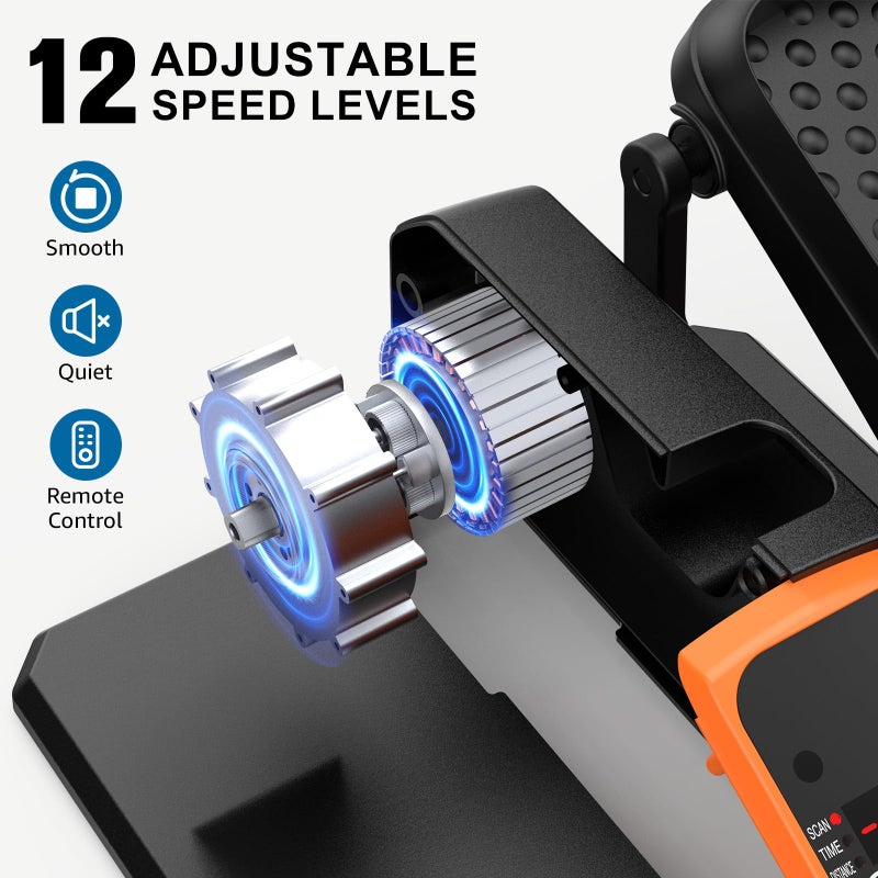 VIVURN-018 Under Desk Elliptical 12 Speed 5 Modes Mini Motorized Leg Exerciser While Sitting for Seniors As Seen on TV with Non-Slip Mat Quiet & Portable Electric Pedal Exerciser for Home and Office - Image 3