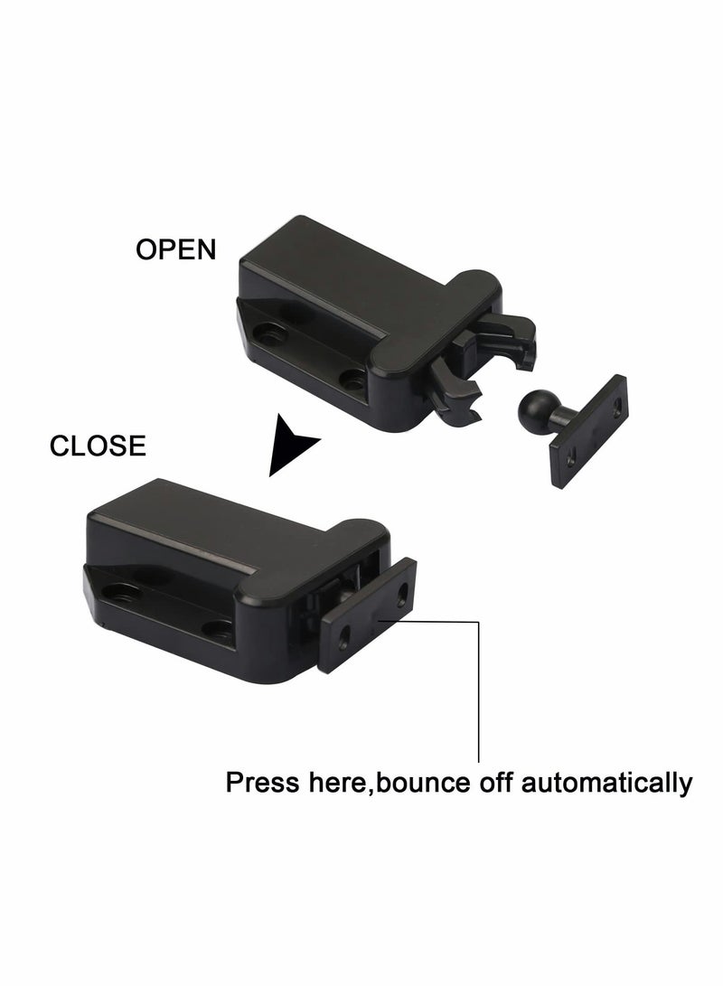 SOLARAE Touch Release Catch Latch, Black Push To Open Catch Lock With Automatic Pop-up Function Cabinet Lock, ABS Push Latch For Cupboard And Drawer - Image 4