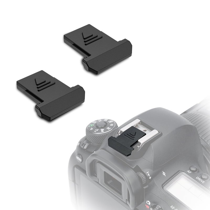 JJC 2 PCS Camera Hot Shoe Cover Cap Protector for Canon EOS R100R5R6RPR 7D6D5D Mark IVIIIM50M5 Mark IIRebel T8iT7iT7T6iT6T5 SL3SL2 and More Black - Image 2
