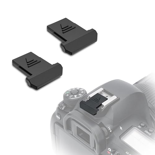 JJC 2 PCS Camera Hot Shoe Cover Cap Protector for Canon EOS R100R5R6RPR 7D6D5D Mark IVIIIM50M5 Mark IIRebel T8iT7iT7T6iT6T5 SL3SL2 and More Black - Image 1