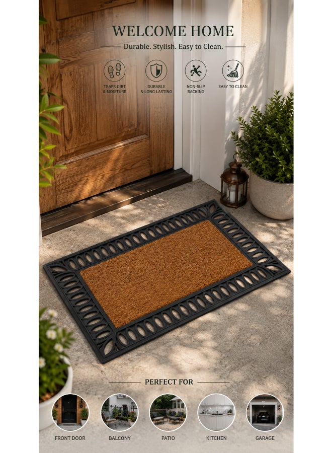 Home auraa Regal Doormat  50x100cm | Non Slip PVC and Coir Material | Indoor Outdoor Durable Entrance Doormats - Image 1