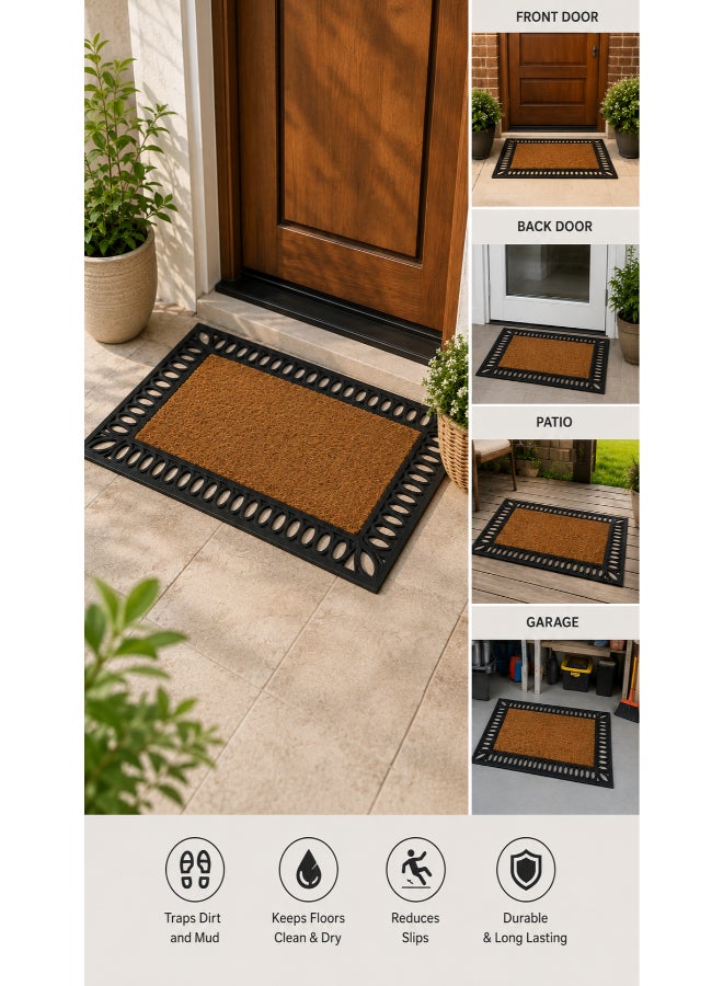 Home auraa Regal Doormat  50x100cm | Non Slip PVC and Coir Material | Indoor Outdoor Durable Entrance Doormats - Image 2
