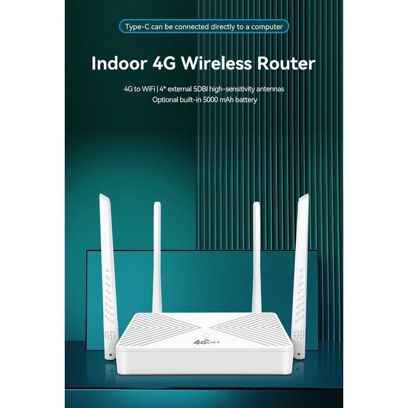 موجه R610 محمول تعمل بالطاقة عبر كابل USB من الشبكة 4G إلى WIFI بطاقة قابلة للدخول سرعة 300 ميجابت في الثانية من نوع Type-C يمكن توصيلها مباشرة بالكمبيوتر للوصول إلى الإنترنت هوائي خارجي قابلة للفصل - Image 3