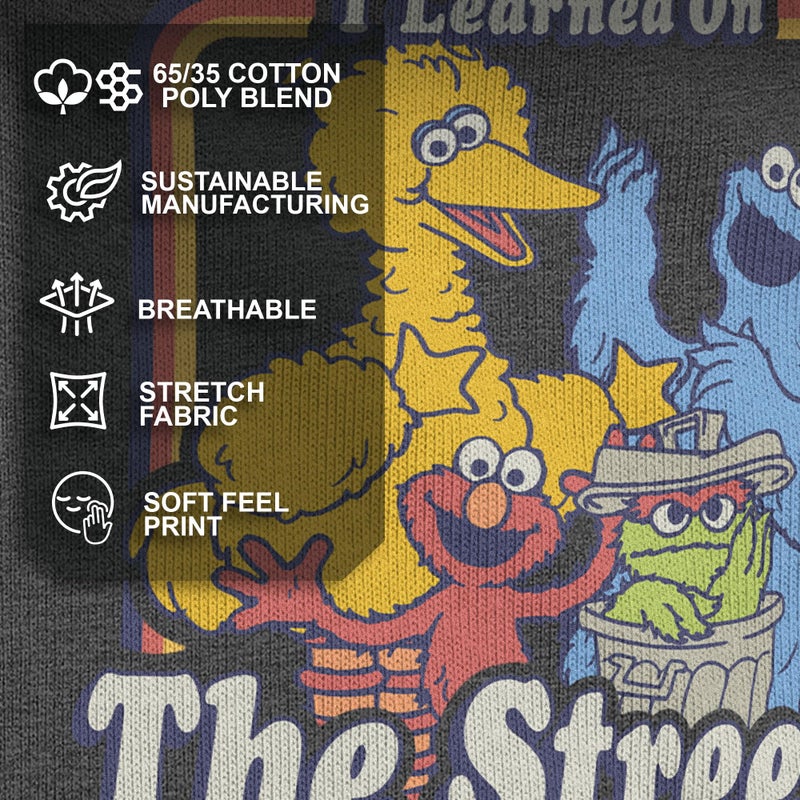 Fifth Sun Men's Sesame Street Everything I Know I Learned on the Streets T-Shirt - Charcoal Heather - Large - Image 4