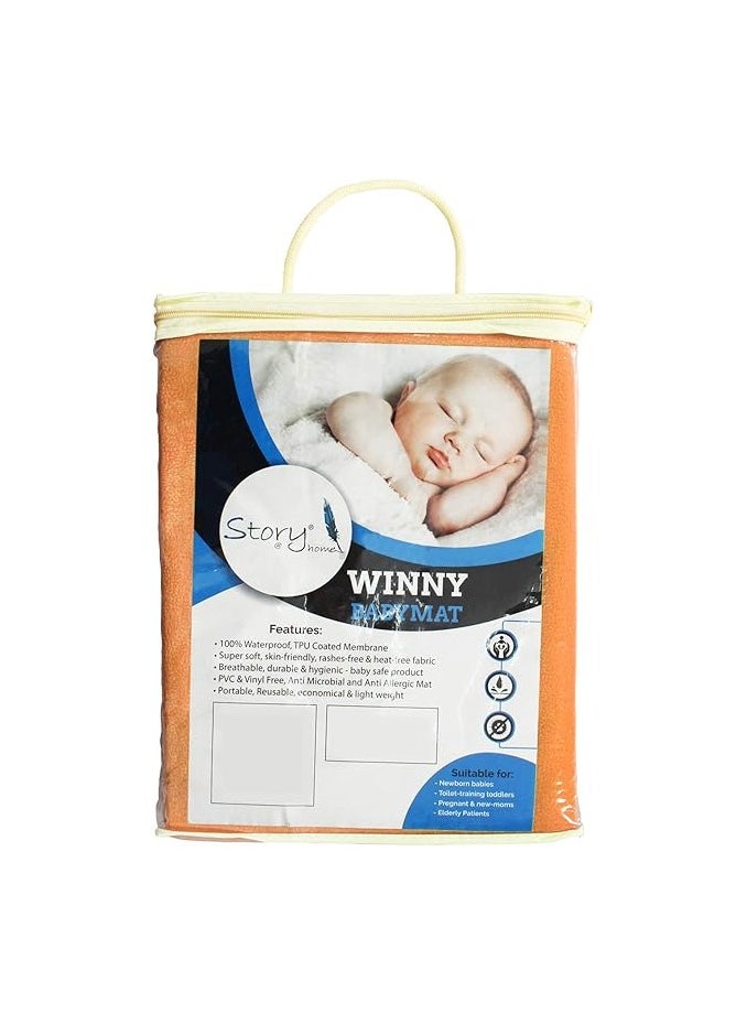 Story at Home Story@Home Mattress Protector Baby Mat, Orange, Large 39 X 55 Inch, Wb1416  - Image 5