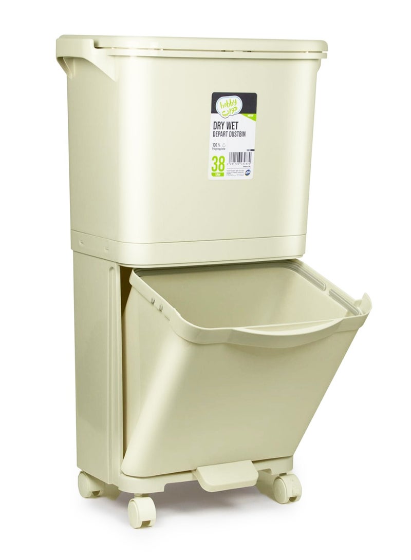 هوبي سلة متعددة الاستخدامات طابقين مع عجلات رمادي