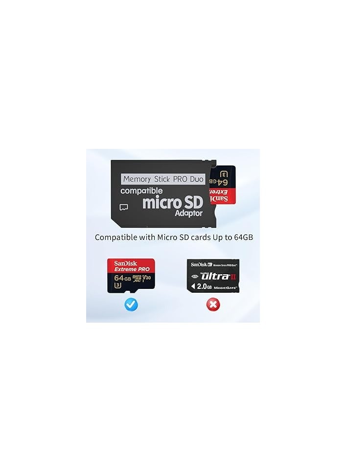 Aukuoy PSP Memory Stick Adapter: Micro SD to PSP Memory Stick PRO Duo MagicGate Card for Playstation Portable, Camera, Handycam - Image 1