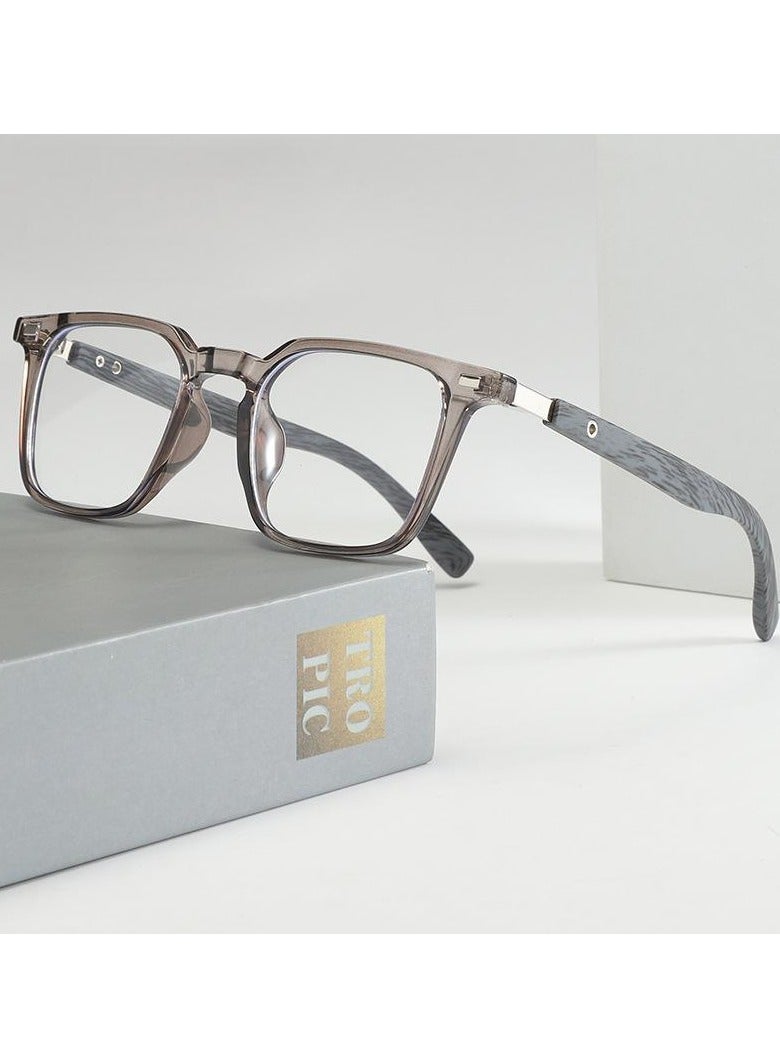 بيوينتي نظارات مضادة للضوء الأزرق مناسبة للرجال والنساء للقراءة وحماية من الأشعة فوق البنفسجية ومنع تعب العين وألعاب قراءة الكمبيوتر والتلفزيون نظارات Wood Grain Retro المضادة للضوء الأزرق - Image 2