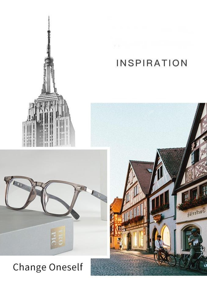 بيوينتي نظارات مضادة للضوء الأزرق مناسبة للرجال والنساء للقراءة وحماية من الأشعة فوق البنفسجية ومنع تعب العين وألعاب قراءة الكمبيوتر والتلفزيون نظارات Wood Grain Retro المضادة للضوء الأزرق - Image 3