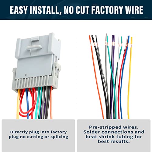 RED WOLF Radio Wiring Harness for Select Saturn 2000-2005 L Series/SL/Ion/SW/SC 70-2002 Stereo Wire Connector Plug Non Factory AMP Amplifier - Image 4