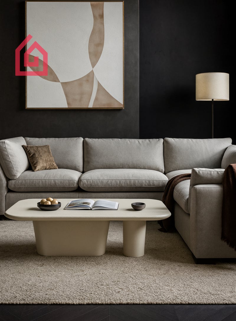 Karnak Lume Designer White Coffee Table – Luxury Modern Rectangular Center Table with Dual Pedestal Base for Living Room, Lounge & Home Décor UAE - Image 2