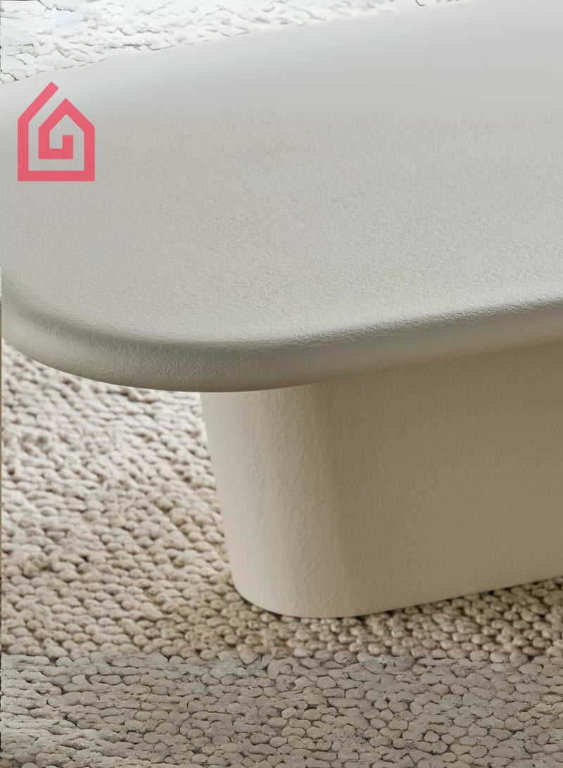 Karnak Lume Designer White Coffee Table – Luxury Modern Rectangular Center Table with Dual Pedestal Base for Living Room, Lounge & Home Décor UAE - Image 3