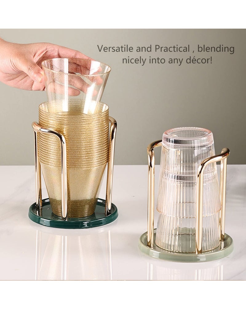 KASTWAVE Paper Cup Dispenser, Disposable Cup Holder, Mouthwash Rinsing Cups for Home, Bathroom, Kitchen, Bar, Counter, Storage, Decor(Max Diameter 7.5cm) - Image 4