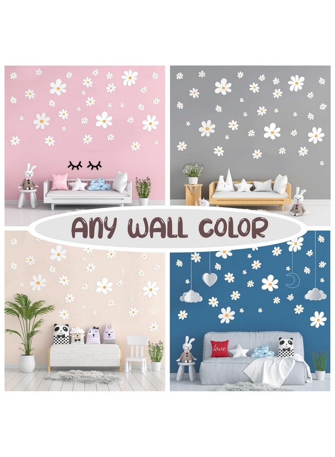 MAFOX Classic Style Daisy Wall Decal - 12 Sheets of Big White Vinyl Flower Wall Stickers - Daisy Decor Ideal for Kids Girls Nursery, Playroom, Bedroom, and Living Room - Peel and Stick Floral Stickers - Image 4