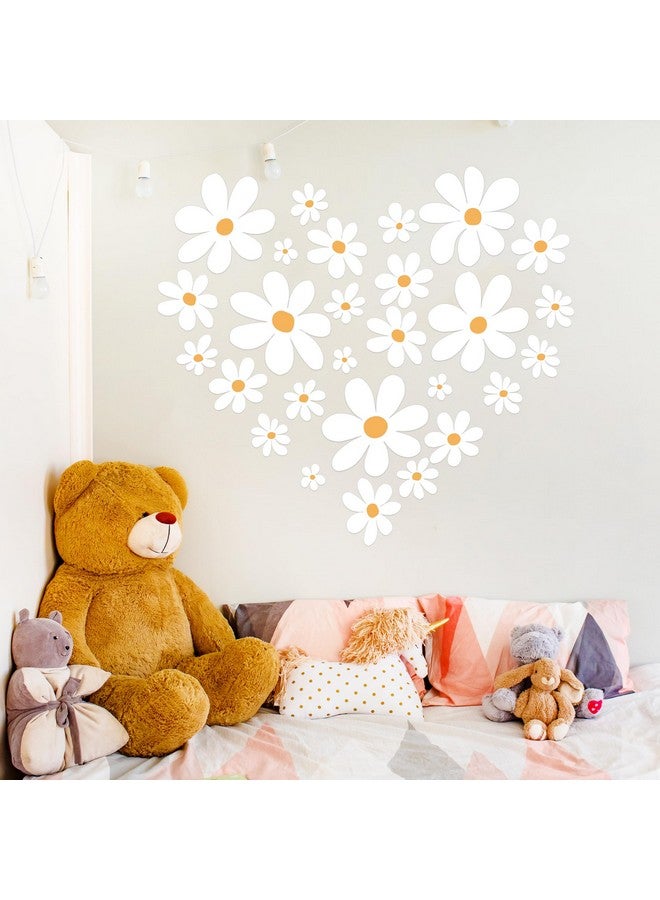 MAFOX Classic Style Daisy Wall Decal - 12 Sheets of Big White Vinyl Flower Wall Stickers - Daisy Decor Ideal for Kids Girls Nursery, Playroom, Bedroom, and Living Room - Peel and Stick Floral Stickers - Image 3