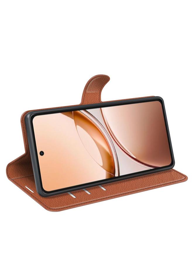 إيروريكس جراب لهاتف vivo V50 Lite 5G، جراب هاتف جلدي أفقي قابل للطي مع حامل، من نسيج الليتشي - Image 5