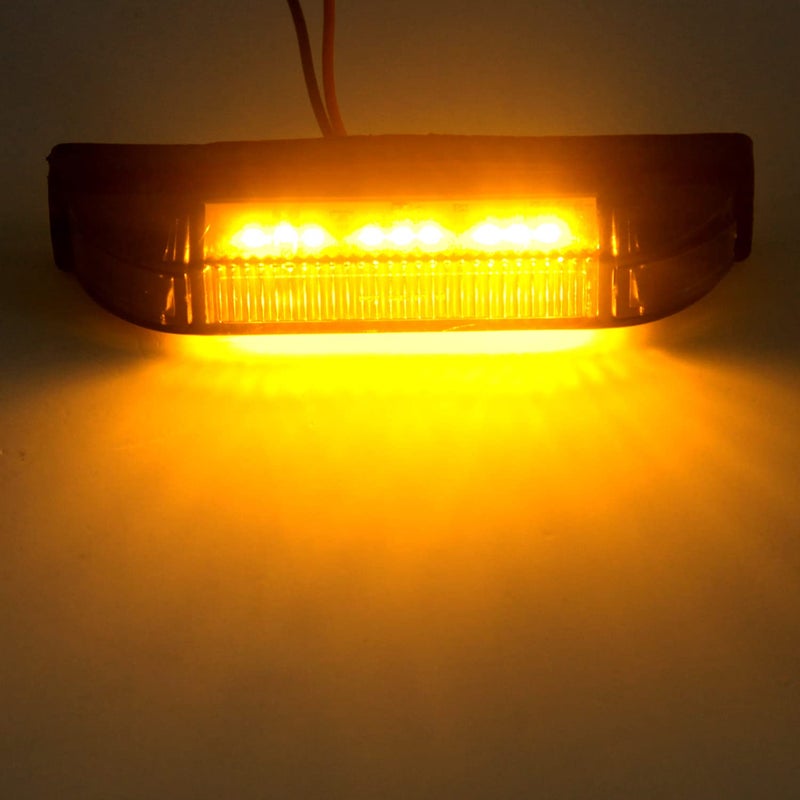 Partswcgg مجموعة أضواء علامة الشبك الأمامي LED بقطر 4 إنش، 4 قطع أضواء LED كاملة بقطر 4 إنش للسيارات والشاحنات، 4"x1" شريط إضاءة للمركبات الترفيهية والقوارب 12 فولت - Image 3