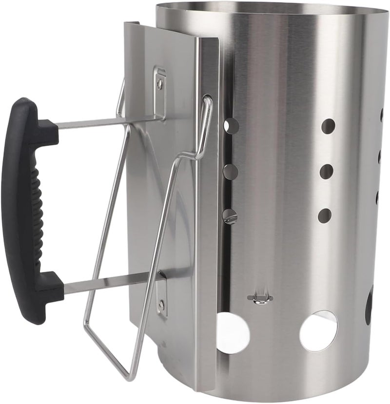 Zerodis Stainless Steel Chimney Starter BBQ Grill Lighter Barbecue Starter Grilling, Lightweight and Portable, Efficient Starting, Wide Range of Use, Multi Functional Use. - Image 1