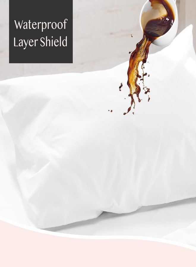 FAUNNA Waterproof Zippered Pillow Protectors,100% Cotton Standard Size Pillow Covers,Anti-Dust,Stain and Sweat Resistant,Ultra Soft and Breathable Pillowcases(Upgraded) - Image 3