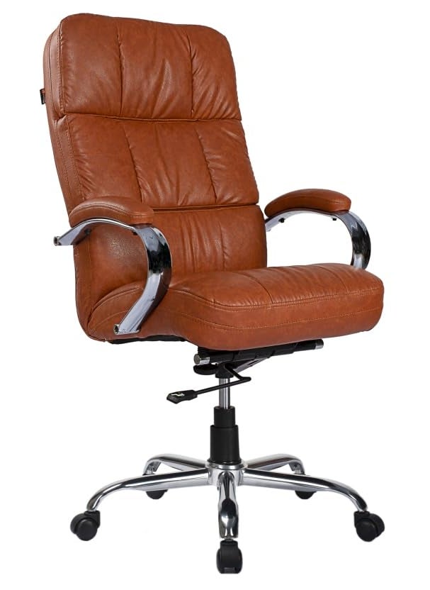 Haroth Soft FiberFilled Comfortable Chair Perfect for Relaxation and Support Ideal for Home Office Use 4 Brown