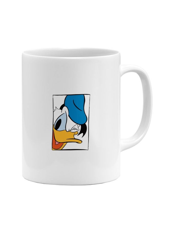 LOUD UNIVERSE Donald Duck Printed White Ceramic Coffee Mug  - Image 1