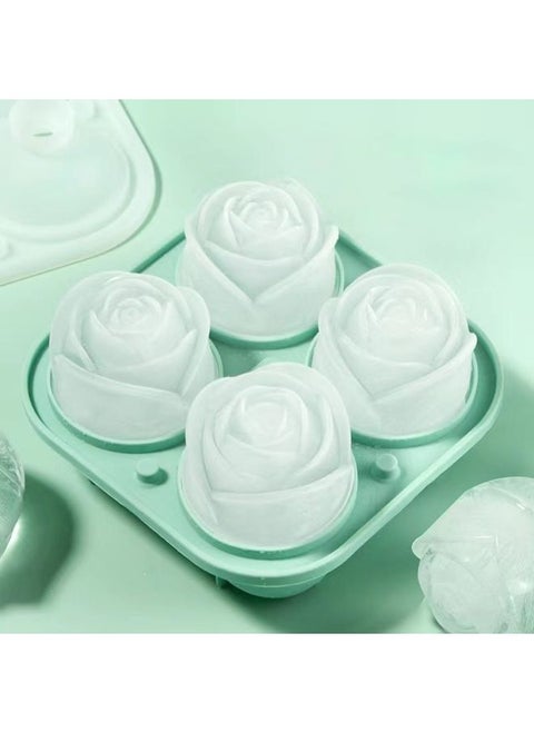 Rose Ice Hockey Ice Lattice Ice Mold Silicone Net Red Rose Ice Mold Soft Silicone Ice Mold DIY-Specifications: Continuously Cool/fast Separation-color: Thickened + Food Grade + Simple Operation