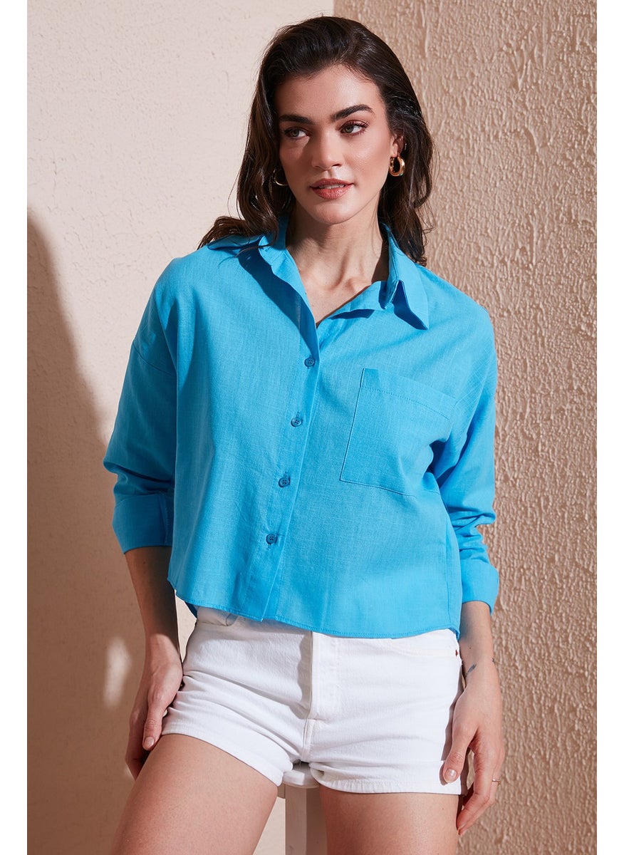 Cotton and Linen Blend Regular Fit Short Front Long Back Shirt Women's Shirt 6772867 - pzsku/Z3A31FF97BBA70A76D110Z/45/_/1741264964/d298eefa-3689-4104-ada9-cea8bffa17d3