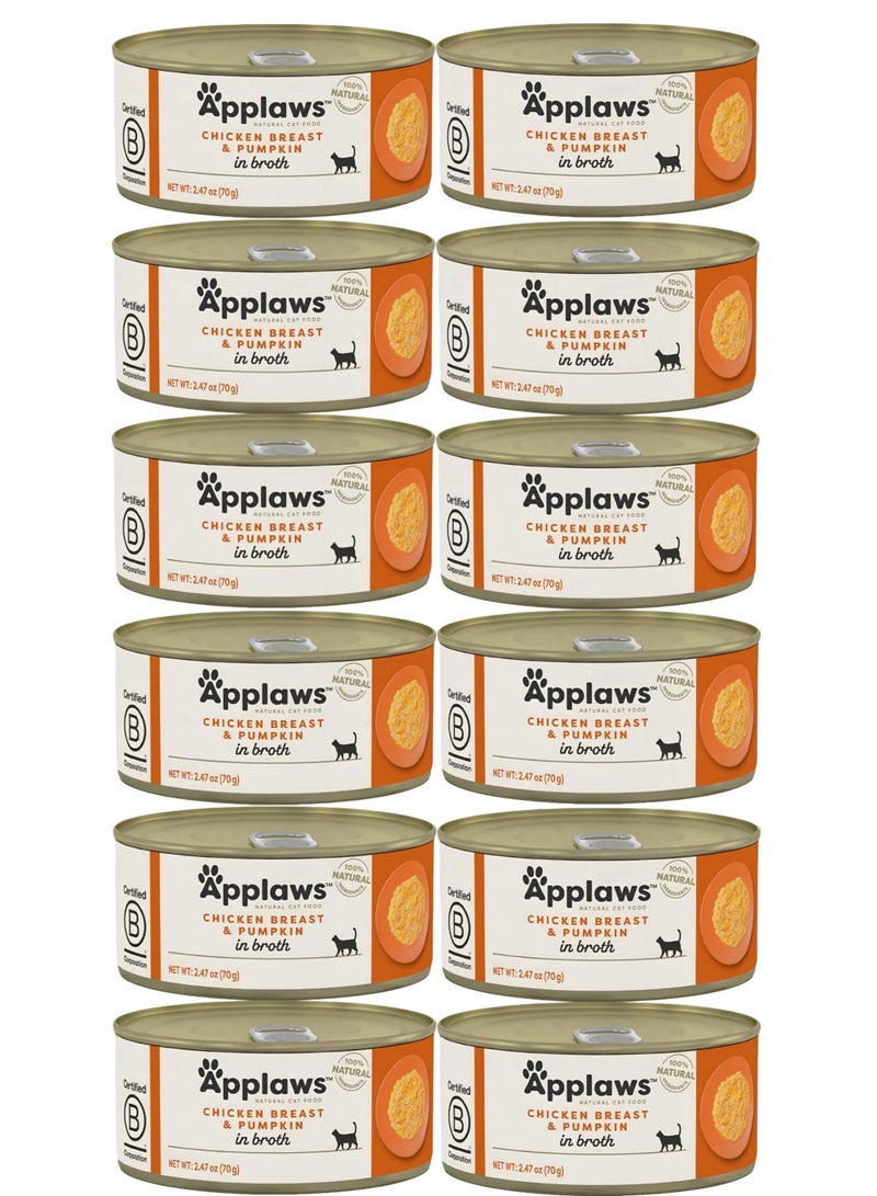 آبلاوس ابلاوز طعام رطب – صدور الدجاج مع اليقطين في مرق جميع مراحل الحياة (12 × 70 جم) - Image 1