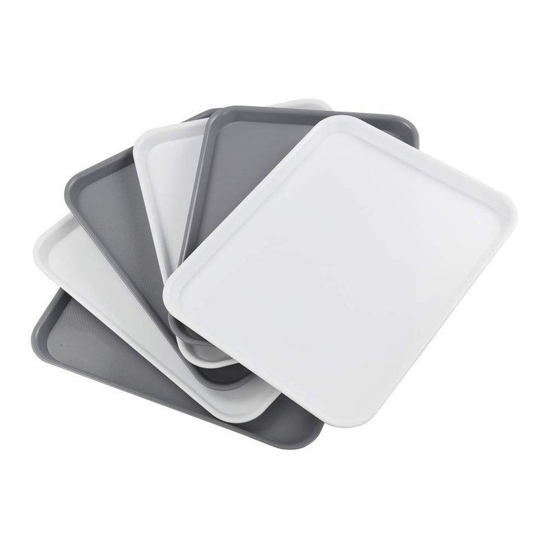 Uumitty Rectangular Plastic Serving Trays Fast Food Serving Cafeteria Trays172 X 134 Set of 6